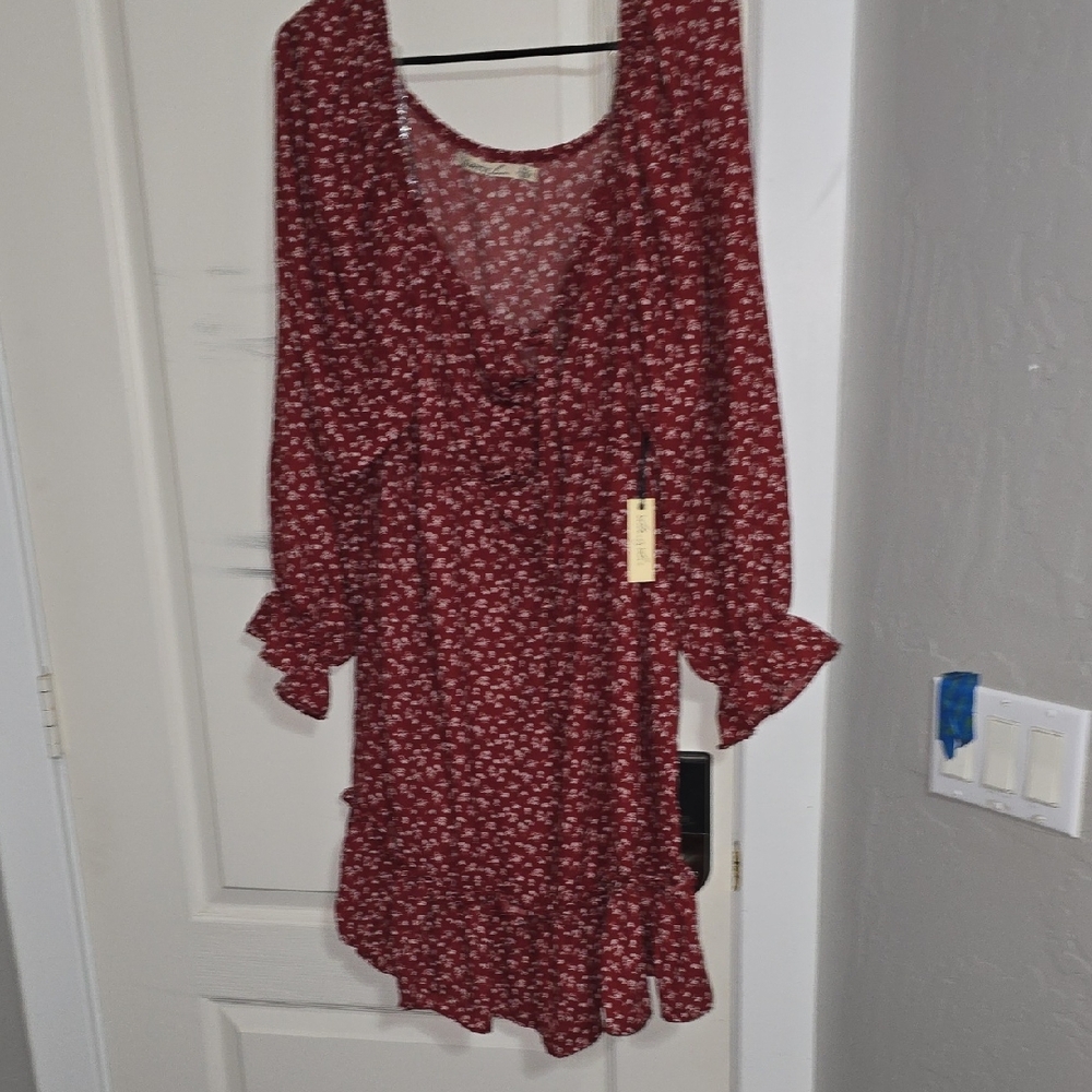 NWT Floral Dark Rust Dress 3x